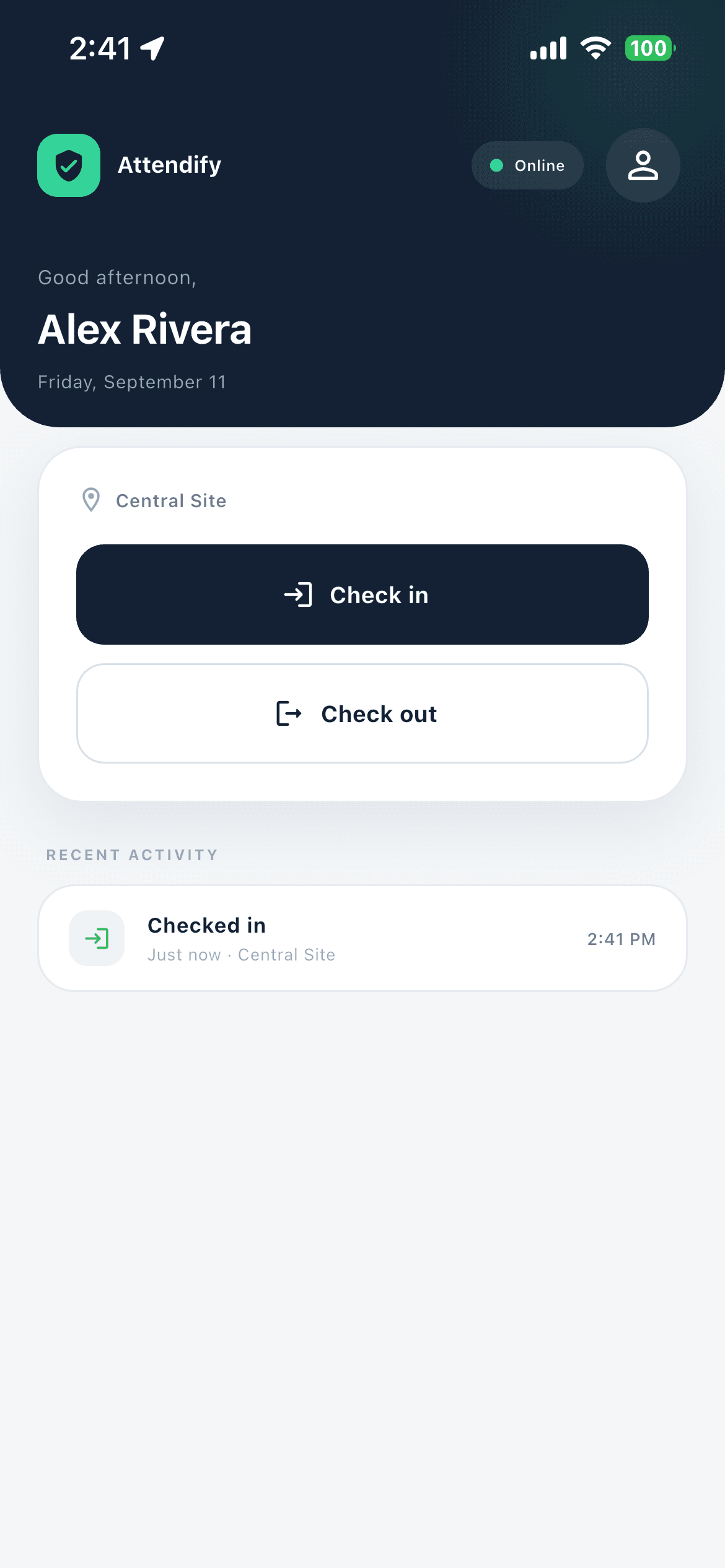 Keep a clear activity record in the published Attendify Vision worker app