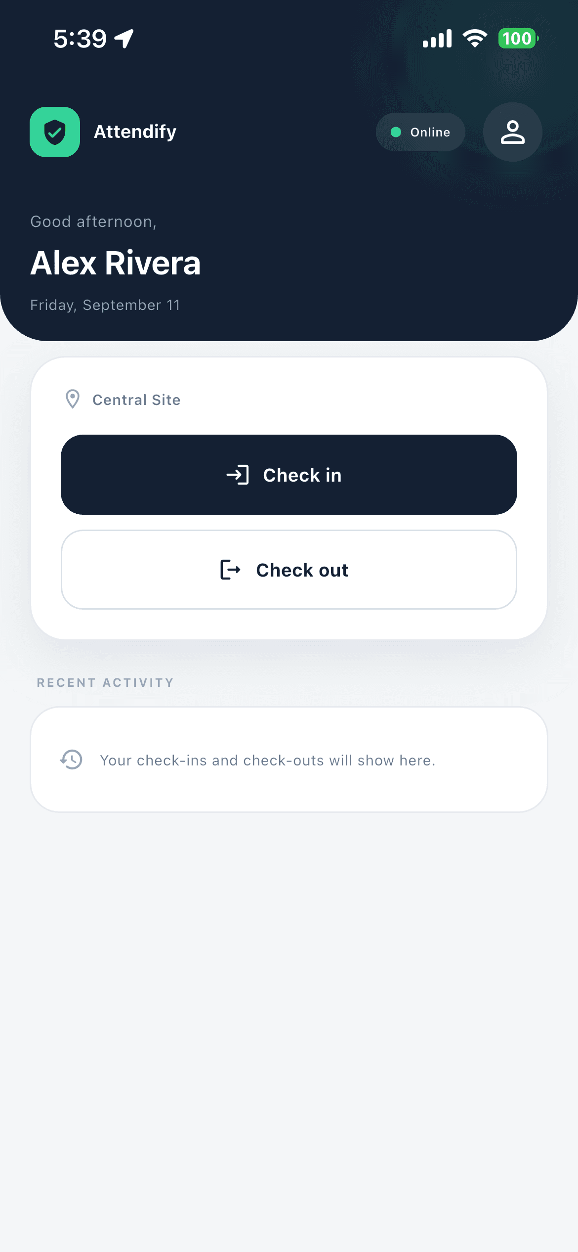 See the next attendance action in the published Attendify Vision worker app